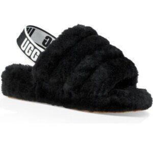 Ugg Sling Back Slippers Fuzzy Black